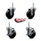 Service Caster 35 Inch Soft Rubber Wheel Swivel 58 Inch Threaded Stem Caster Set 2 Brakes SCC SCC-TS20S3514-SRS-58212-2-TLB-2 - alternate 2
